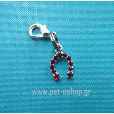 RED HORSESHOE CHARM